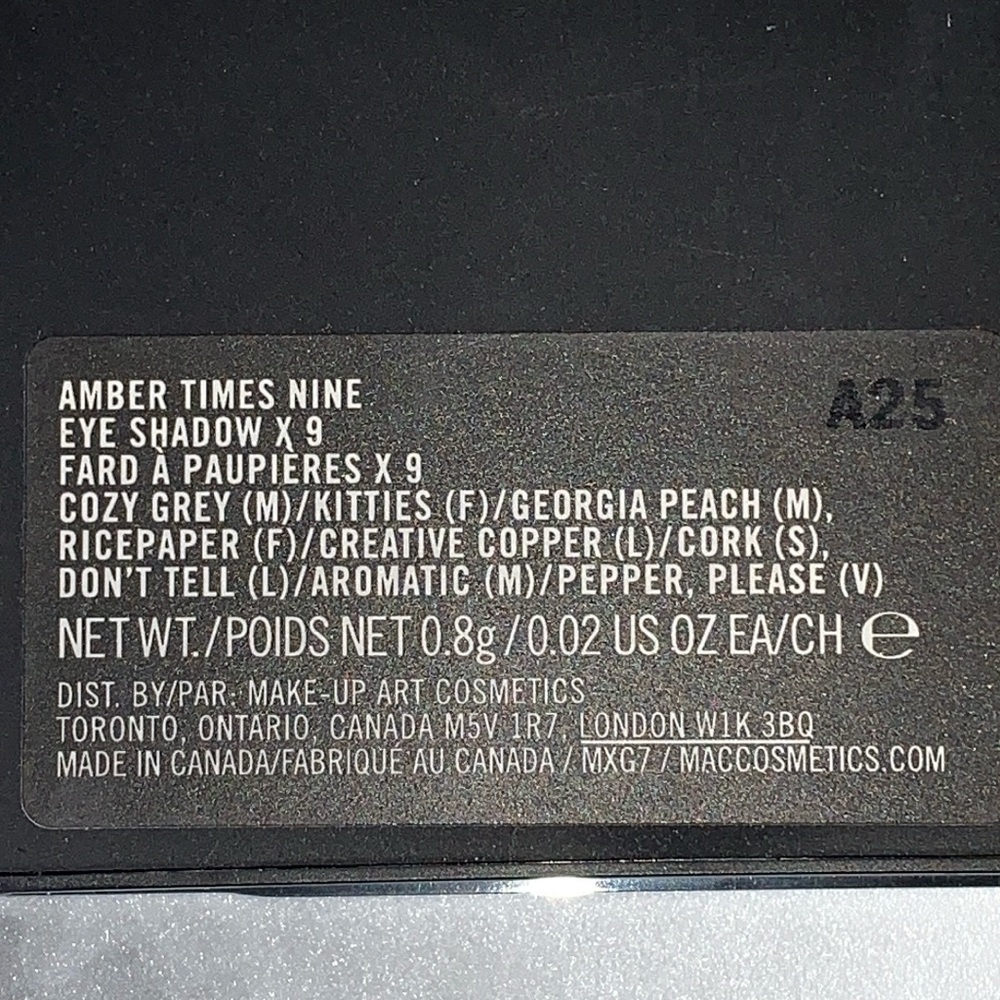 LN AMBER Times Nine Eyeshadow Palette MAC AMBER X 9 PALETTE - Picture 6 of 16